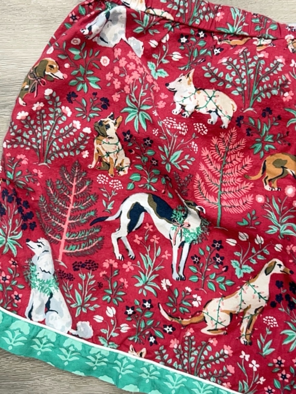 Printfresh Womens XL Red Green Dog Print Organic Cotton Pajama Sleep Shorts - Picture 8 of 13